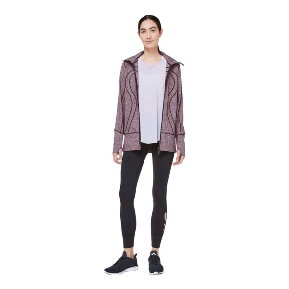Lululemon Stride Jacket II Heathered Black Cherry size 10 nwot! - Picture 3 of 15